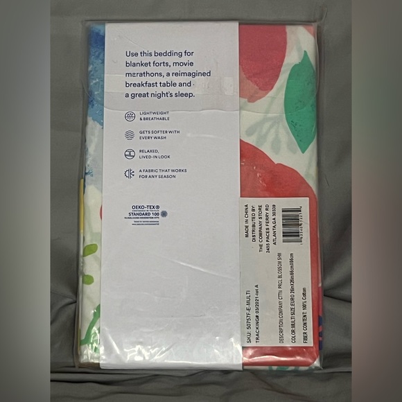 The Company Store Company Cotton™Euro Krina Blossom Cotton Percale Sham - Picture 4 of 4